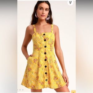 NWOT Lulus Wandering Wildflower Floral Skater Dress
